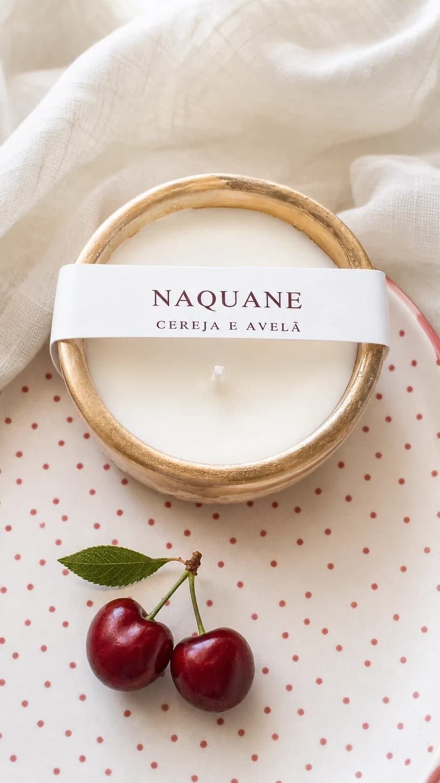 Vela de Gesso Cereja e Avelã 200g